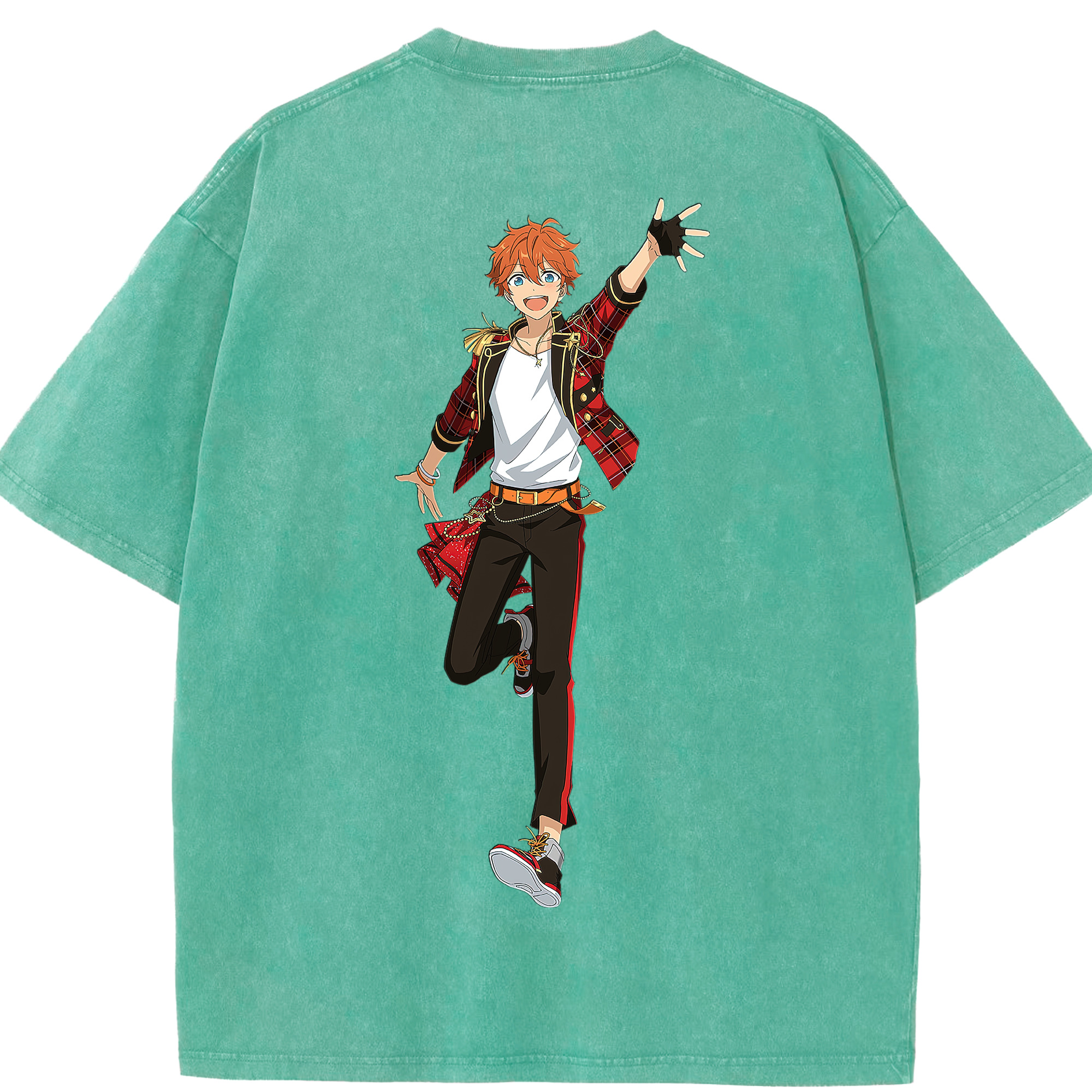 （画像用） あんさんぶるスターズ! Ensemble Stars 綿100% ヴィンテージ風 半袖Tシャツ（背面プリント）